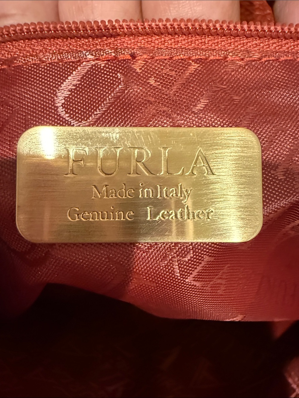 Furla Pebbled Leather Shoulder hobo Bag in Burnt Orange / bronze - Picture 8 of 13